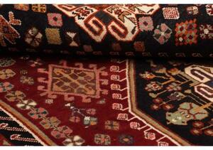 Tappeto Shiraz Fine Geometrico Rosso Scuro Blu Scuro 170x278 Cm