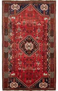 Tappeto Shiraz Stilizzato Rosso Blu Scuro 160x267 Cm