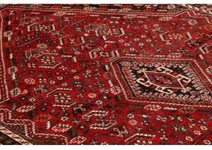Tappeto Shiraz Fine Stilizzato Rosso Marrone Scuro 175x275 Cm