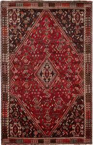 Tappeto Shiraz Fine Stilizzato Rosso Marrone Scuro 175x275 Cm