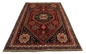 Tappeto Shiraz Fine Geometrico Rosso Scuro Blu Scuro 170x278 Cm