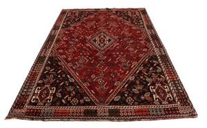 Tappeto Shiraz Fine Stilizzato Rosso Marrone Scuro 175x275 Cm