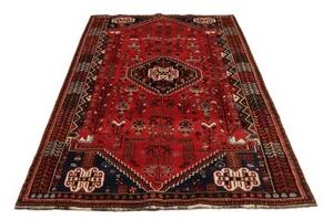 Tappeto Shiraz Stilizzato Rosso Blu Scuro 160x267 Cm