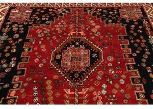 Tappeto Shiraz Stilizzato Rosso Nero 170x258 Cm