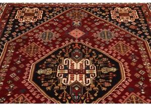 Tappeto Shiraz Fine Geometrico Rosso Scuro Blu Scuro 170x278 Cm