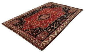 Tappeto Shiraz Stilizzato Rosso Nero 170x258 Cm