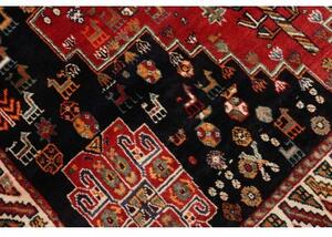 Tappeto Shiraz Stilizzato Rosso Nero 170x258 Cm