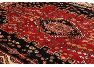 Tappeto Shiraz Stilizzato Rosso Nero 170x258 Cm