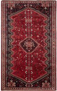 Tappeto Shiraz Geometrico Rosso Scuro Nero 163x268 Cm