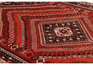 Tappeto Shiraz Geometrico Rosso Mattone Blu Scuro 172x285 Cm