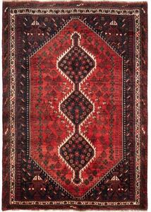 Tappeto Shiraz Stilizzato Rosso Blu Scuro 170x247 Cm