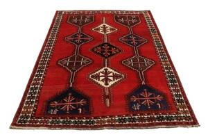 Tappeto Shiraz Geometrico Rosso Blu Scuro 165x252 Cm
