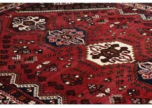 Tappeto Shiraz Geometrico Rosso Scuro Nero 180x268 Cm