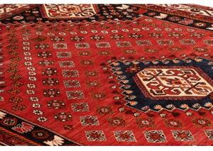 Tappeto Shiraz Geometrico Rosso Blu Scuro 175x290 Cm