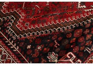 Tappeto Shiraz Geometrico Rosso Scuro Nero 163x268 Cm