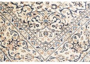 Tappeto Kashan Medaglione Floreale Avorio Blu 198x310 Cm