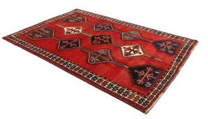 Tappeto Shiraz Geometrico Rosso Blu Scuro 165x252 Cm