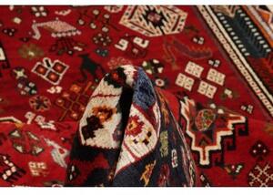 Tappeto Shiraz Fine Stilizzato Rosso Blu Scuro 175x275 Cm