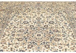 Tappeto Kashan Medaglione Floreale Avorio Blu 198x310 Cm