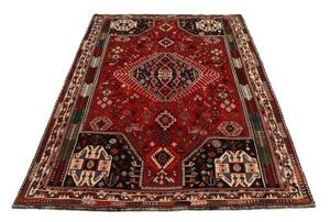Tappeto Shiraz Fine Stilizzato Rosso Blu Scuro 175x275 Cm