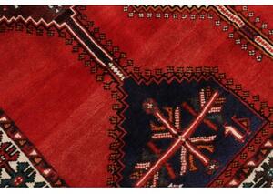 Tappeto Shiraz Geometrico Rosso Blu Scuro 165x252 Cm