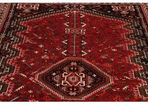 Tappeto Shiraz Geometrico Rosso Scuro Nero 163x268 Cm
