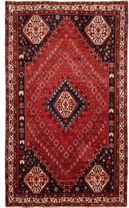 Tappeto Shiraz Geometrico Rosso Blu Scuro 175x290 Cm