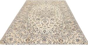 Tappeto Kashan Medaglione Floreale Avorio Blu 198x310 Cm