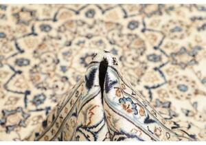Tappeto Kashan Medaglione Floreale Avorio Blu 198x310 Cm