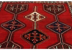 Tappeto Shiraz Geometrico Rosso Blu Scuro 165x252 Cm