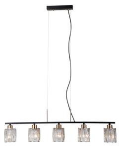 ITALUX PND-40814-5-BK-HBR - Lampadario a sospensione su cavi SIMONA 5xE14/40W/230V nero/oro
