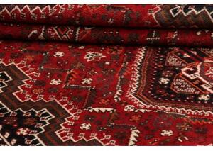 Tappeto Shiraz Geometrico Rosso Scuro Nero 163x268 Cm