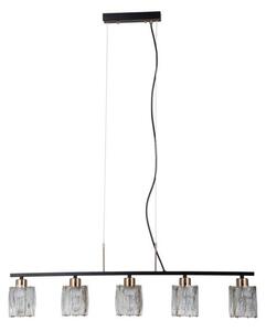 ITALUX PND-40814-5-BK-HBR - Lampadario a sospensione su cavi SIMONA 5xE14/40W/230V nero/oro