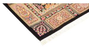 Tappeto Ghom Seta Patchwork Nero Rosso 60x92 Cm