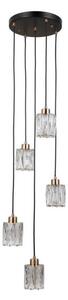 ITALUX PND-40813-5R-BK-HBR - Lampadario sospeso su cavo TORNO 5xE14/40W/230V nero/oro