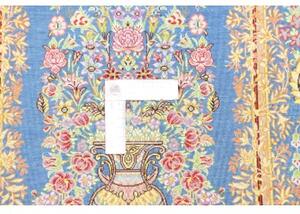 Tappeto Ghom Seta Stilizzato Blu Oro 59x90 Cm
