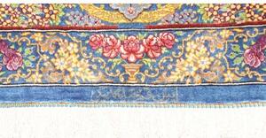 Tappeto Ghom Seta Stilizzato Blu Oro 59x90 Cm