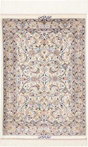 Tappeto Ghom Seta Floreale Avorio Blu 58x83 Cm