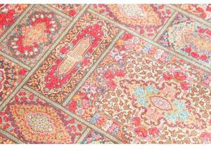 Tappeto Ghom Seta Patchwork Rosso Bordeaux Azzurro 60x94 Cm