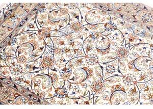 Tappeto Ghom Seta Floreale Avorio Blu 58x83 Cm