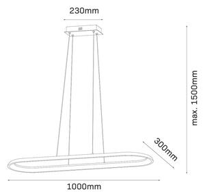 Lampadario LED a cavo CASHMERE LED/80W/230V 30x100 cm beige