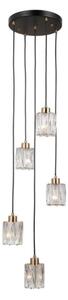 ITALUX PND-40813-5R-BK-HBR - Lampadario sospeso su cavo TORNO 5xE14/40W/230V nero/oro