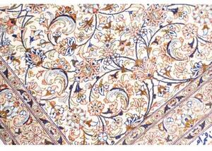 Tappeto Ghom Seta Floreale Avorio Blu 58x83 Cm