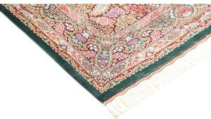 Tappeto Ghom Seta Stilizzato Bordeaux Verde Scuro 80x119 Cm