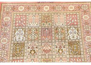 Tappeto Ghom Seta Geometrico Salmone Beige 60x86 Cm