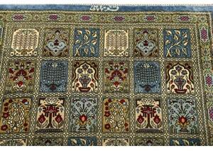 Tappeto Ghom Seta Geometrico Blu Beige 60x88 Cm