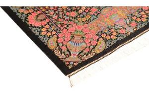 Tappeto Ghom Seta Floreale Nero Corallo 62x88 Cm