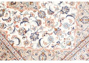 Tappeto Ghom Seta Medaglione Floreale Avorio Beige 58x86 Cm