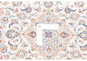 Tappeto Ghom Seta Medaglione Floreale Avorio Beige 58x86 Cm