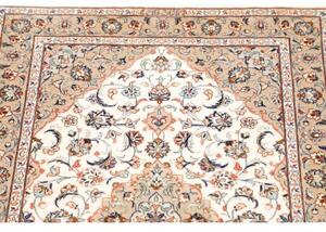 Tappeto Ghom Seta Medaglione Floreale Avorio Beige 58x86 Cm